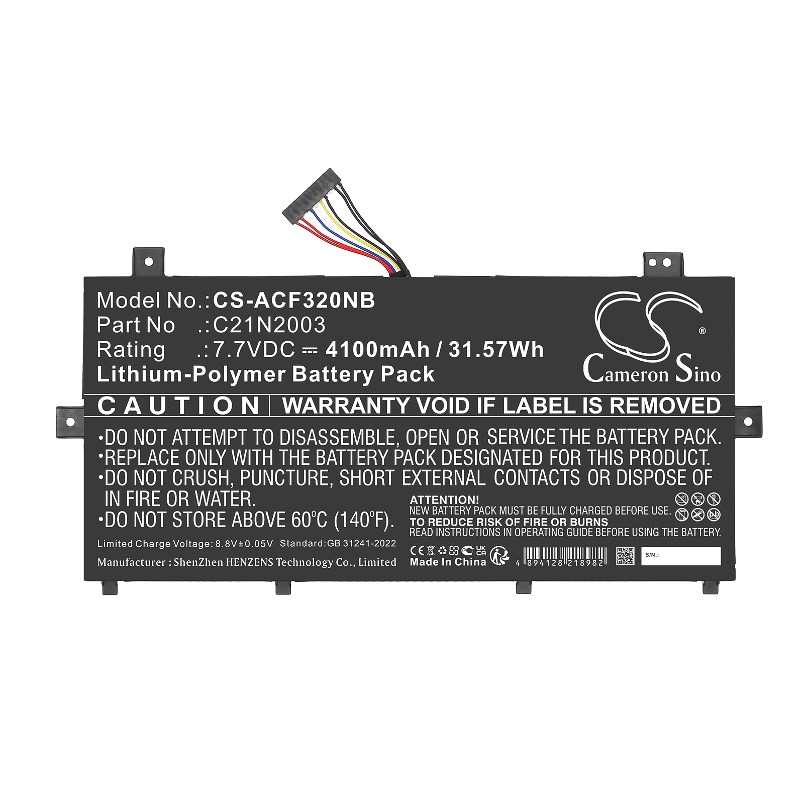 Batteri til bærbar PC for Asus C235VA, CM3200FM1A, CM3200FVA og andre.