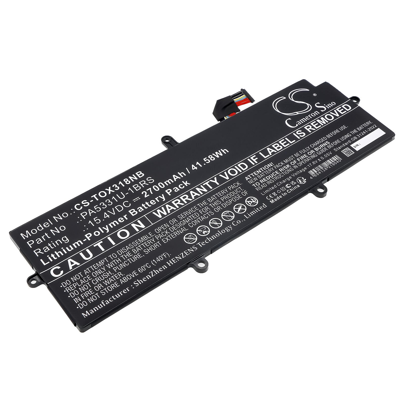 Batteri til bærbar PC for Toshiba Dynabook Portege A30 og andre.