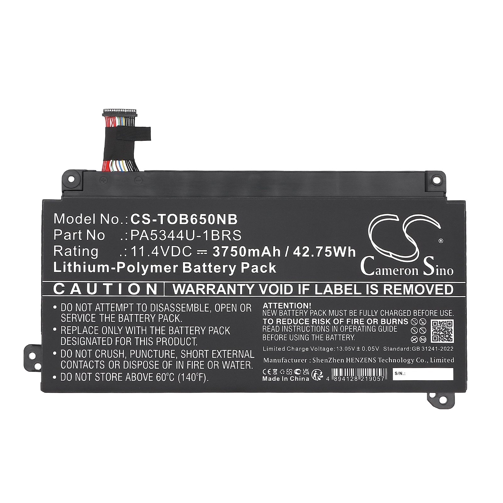 Batteri til bærbar PC for Toshiba Dynabook BJ65/FS