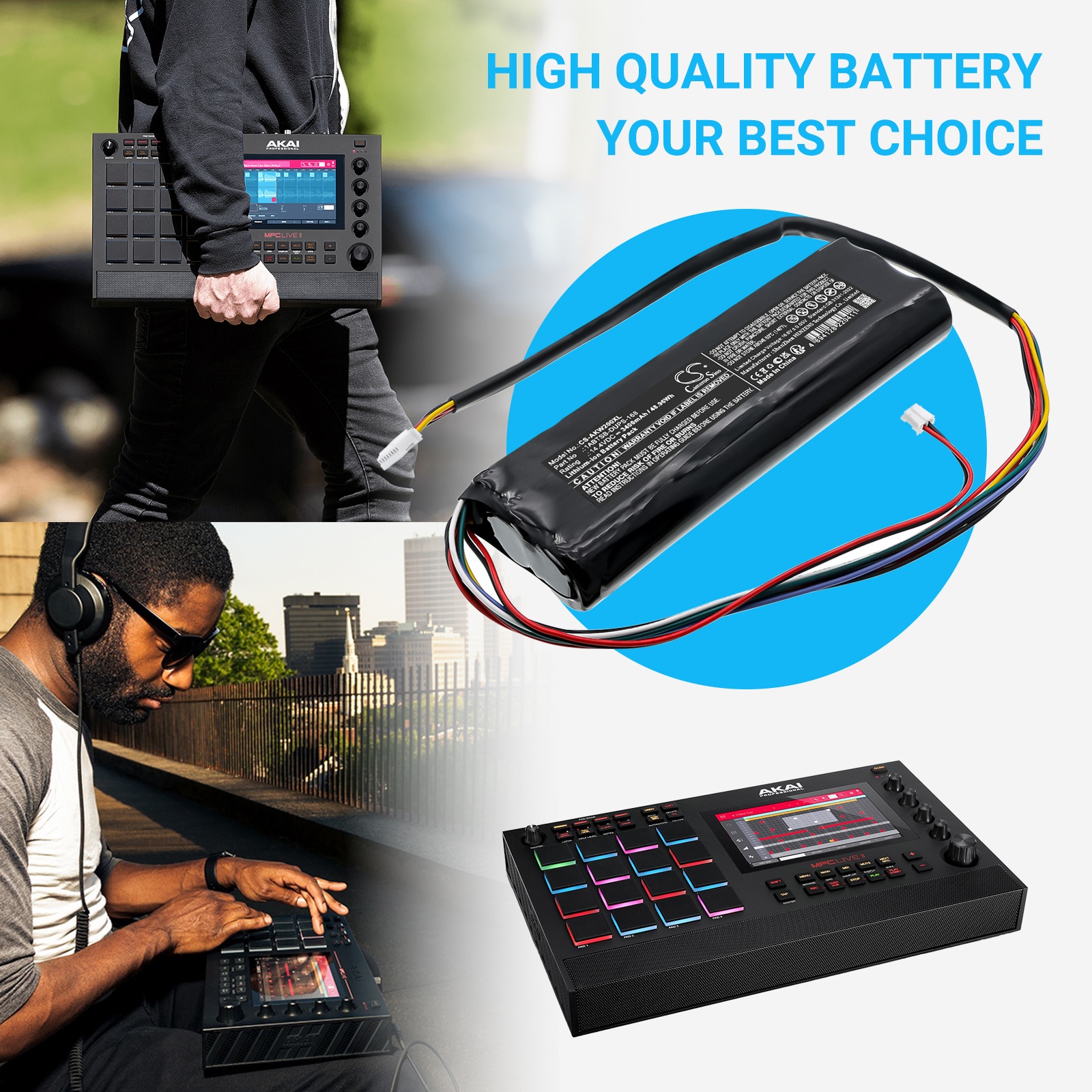 Batteri til forsterker for Akai LIVE II, MPC Live, MPC Live MK2