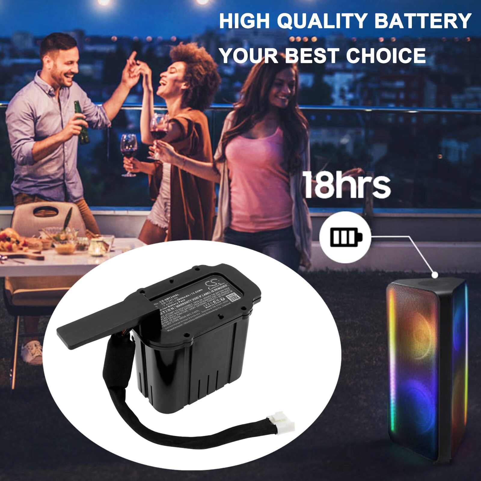 Batteri til høyttaler for Samsung MX-ST50B/XY, lydtårn
