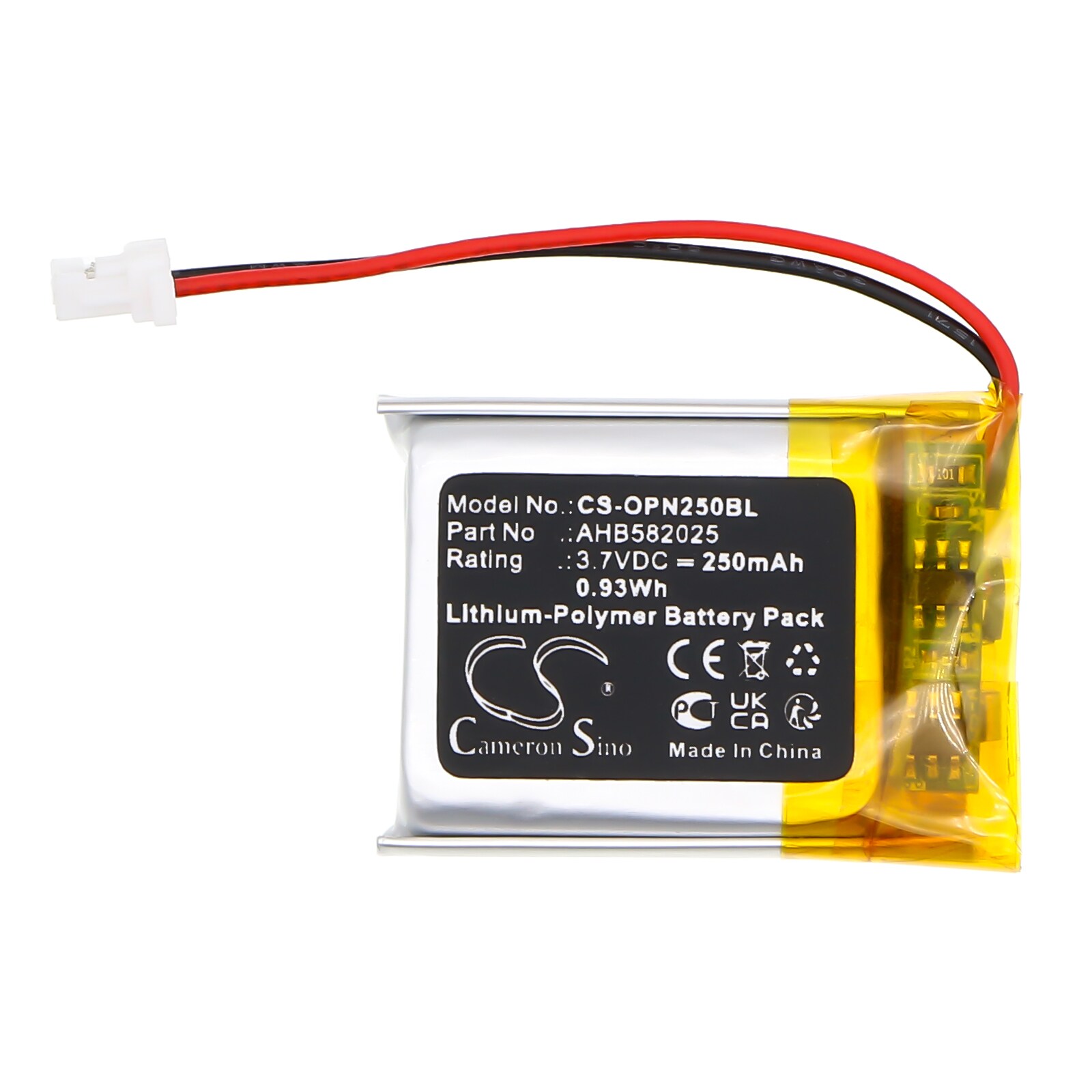 Batteri til strekkodeleser for Opticon 15101, OPN-2500