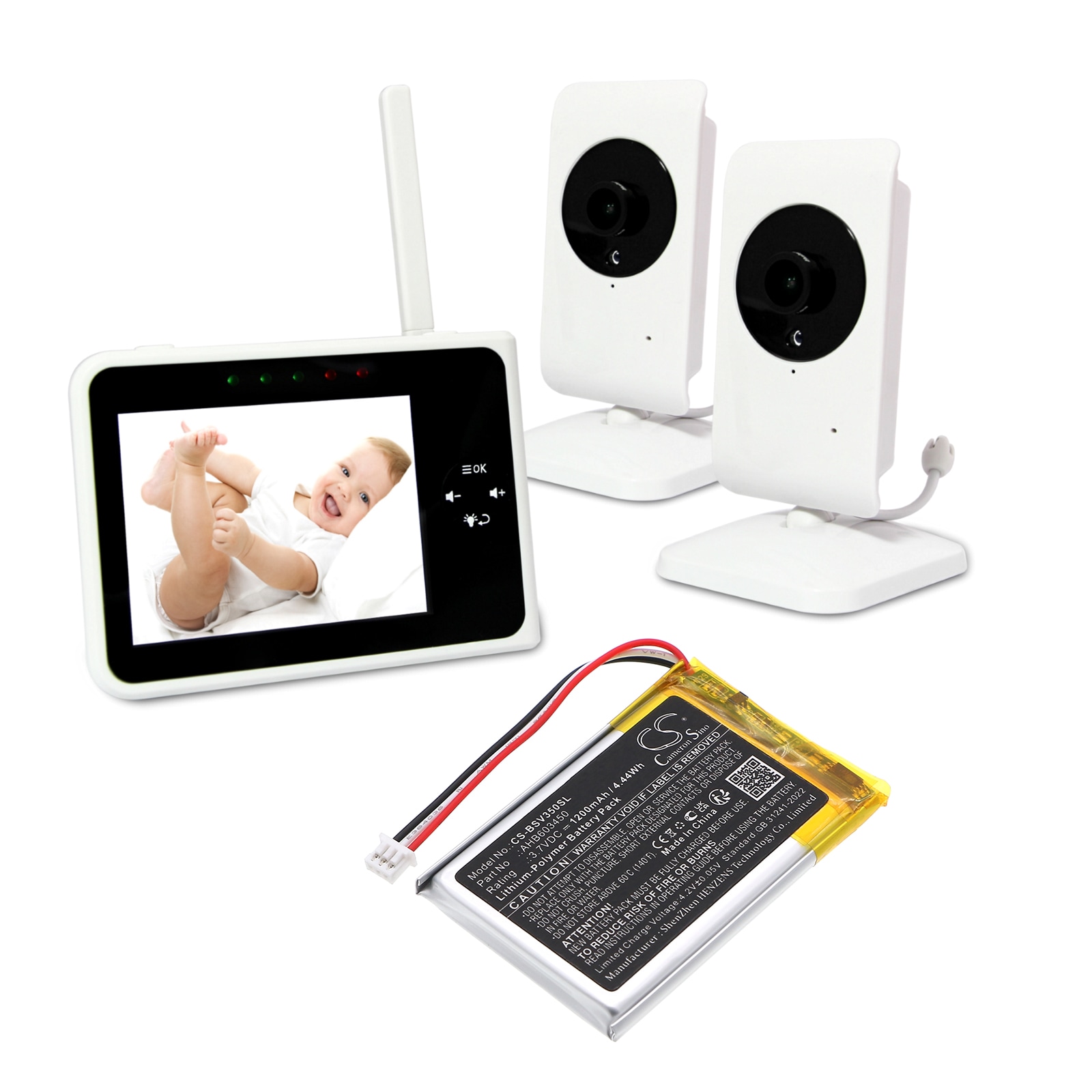 Batteri til BabyPhone for Babysense V35 videobabyvakt