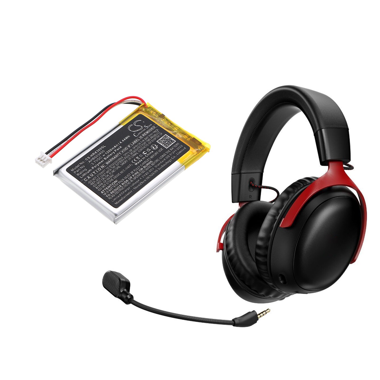 Batteri til trådløst headset for HyperX Cloud III Wireless-gamingheadset