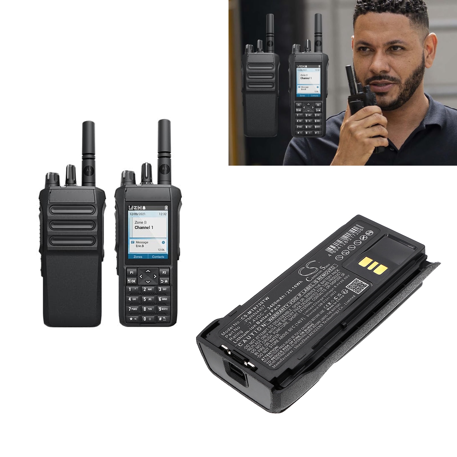 Batteri til toveis radio for Motorola R7, R7A
