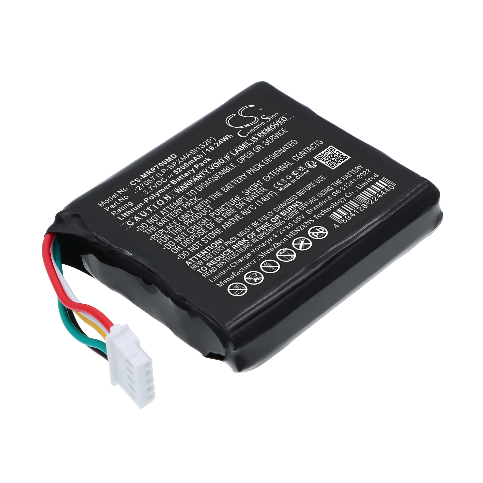 Batteri til Masimo-oksymeterne DE Pouls Radical-7 og RDS-7