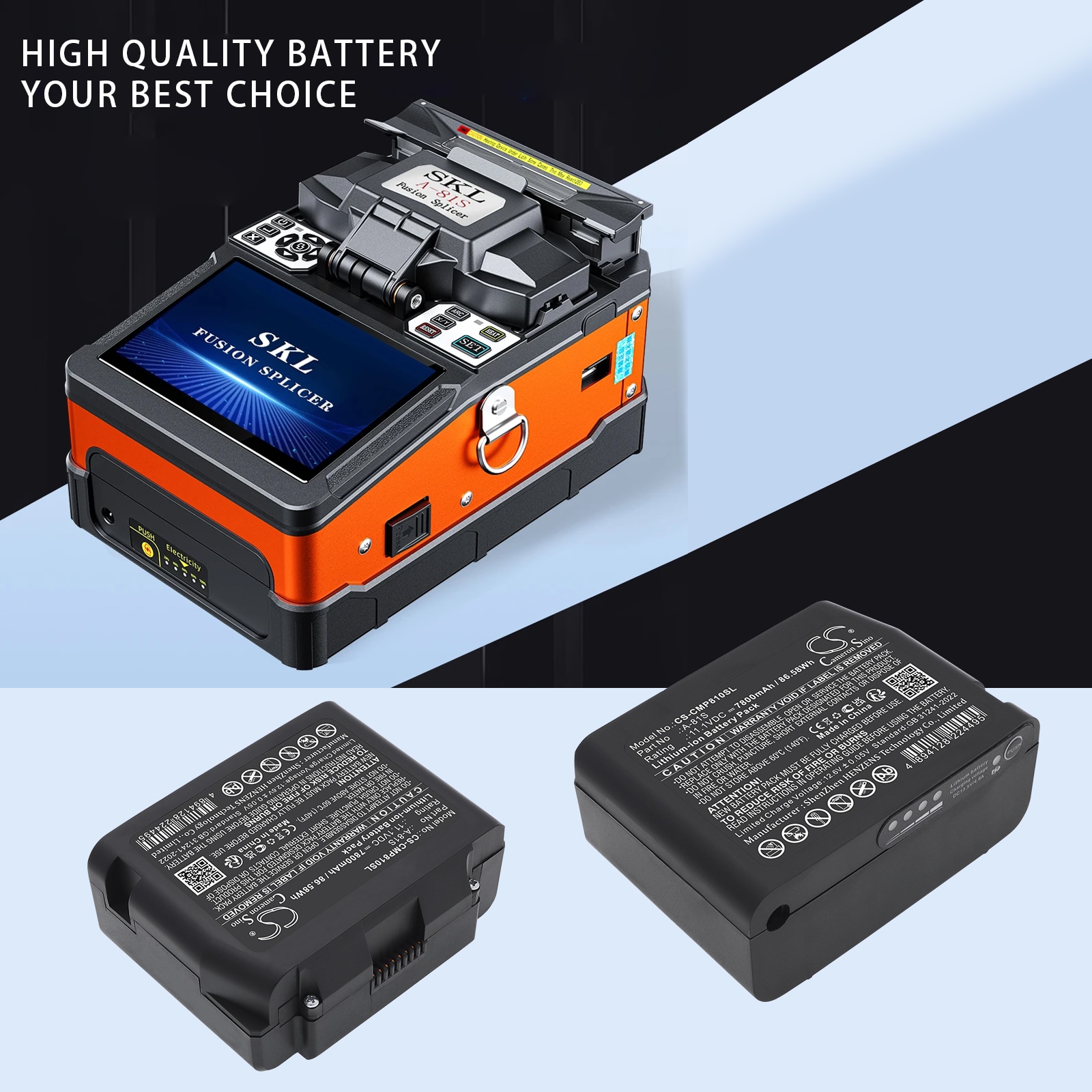 Batteri til kartlegging og testing, utstyr til Comptyco A-81S Fusion Splicer