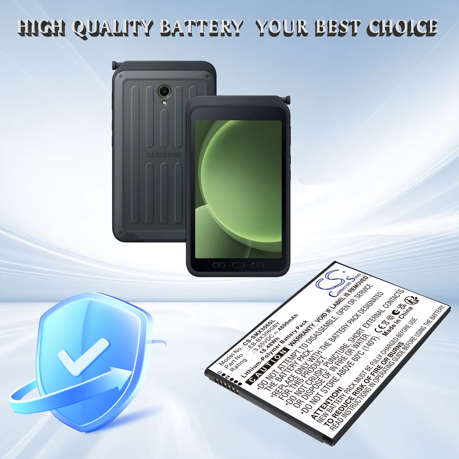 Batteri til nettbrett for Samsung Galaxy Tab Active 5 (WiFi), Galaxy Tab Active 5 5G m.fl.