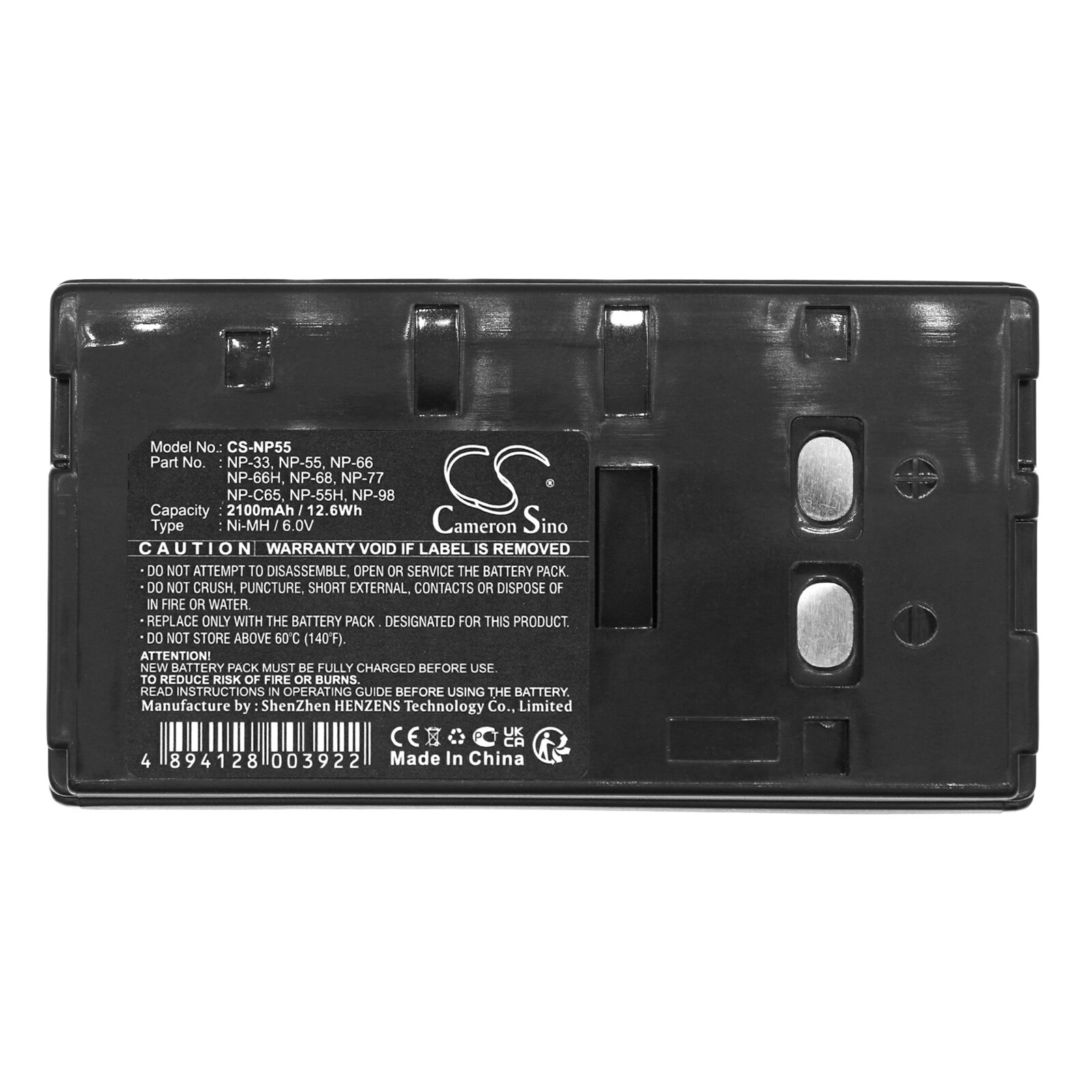 Batteri til kamera for ITT NP-552, NP-554, V8-130 m.fl.
