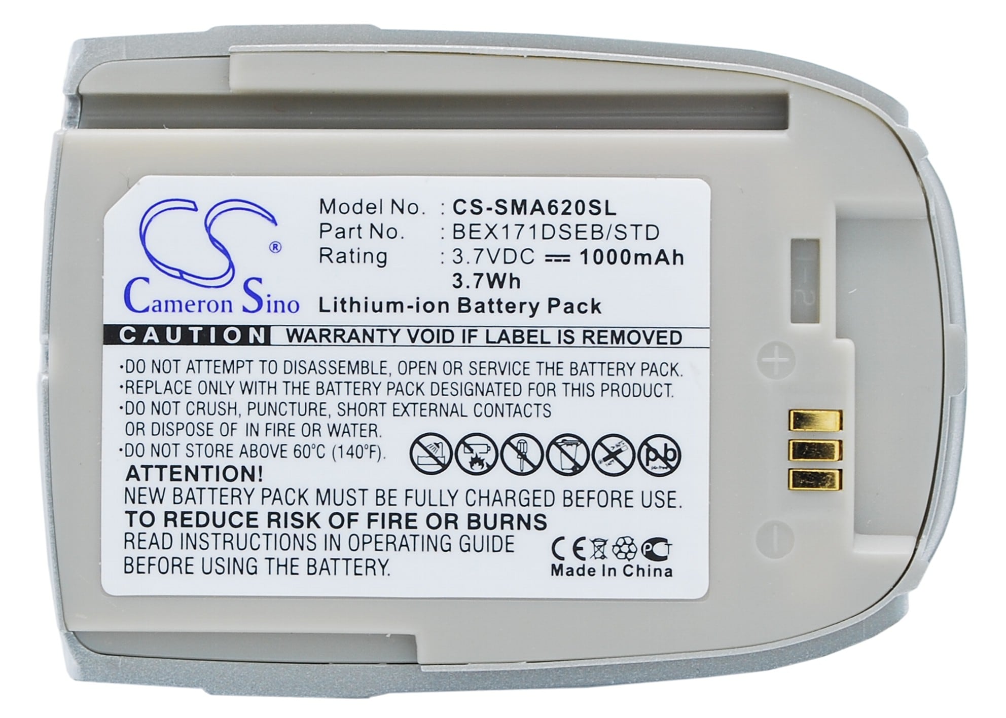 Batteri til mobiltelefon, smarttelefon for Samsung SPH-A620, VAG-1000