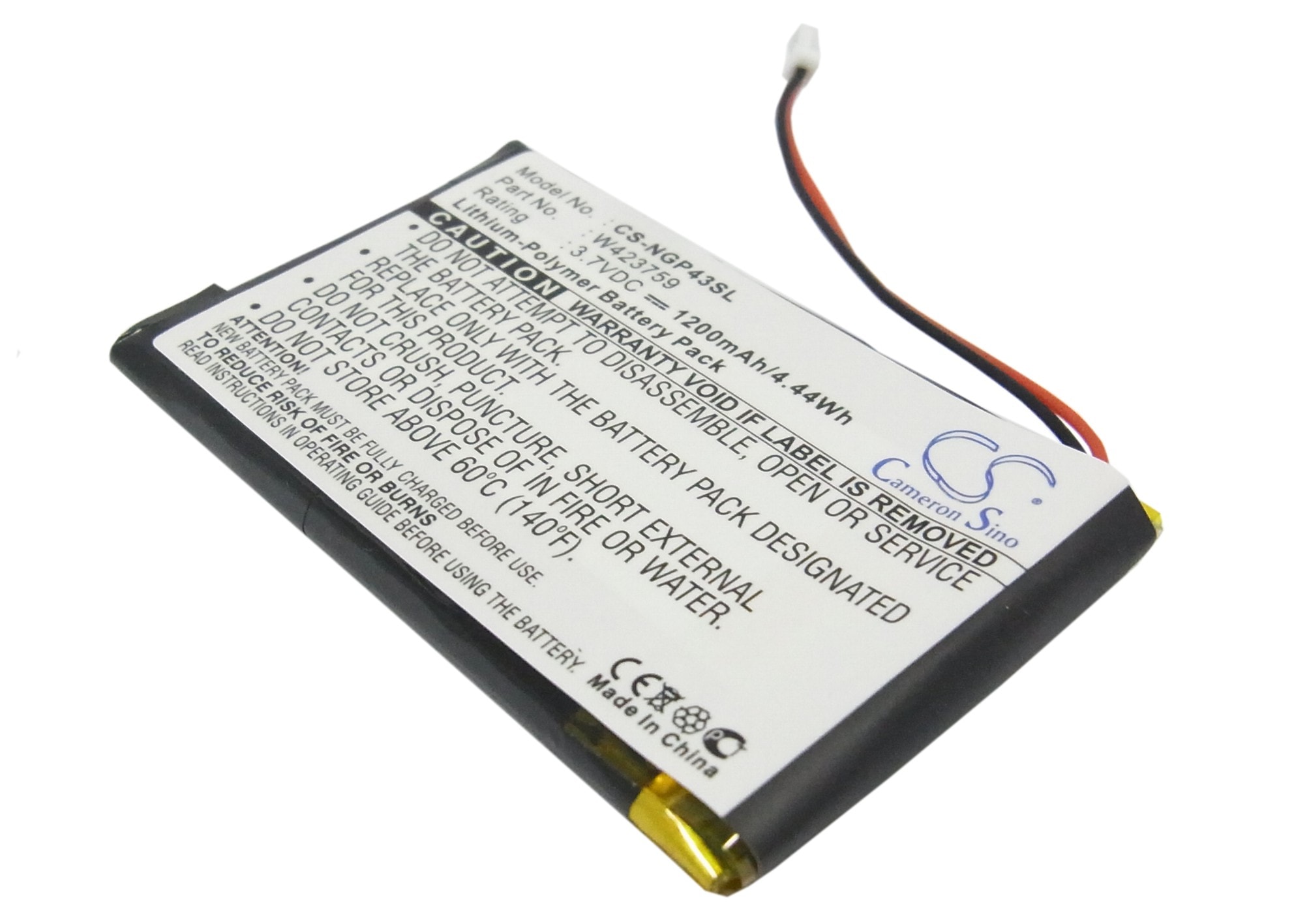 Batteri til GPS, navigasjonssystem for NavGear StreetMate GP-43