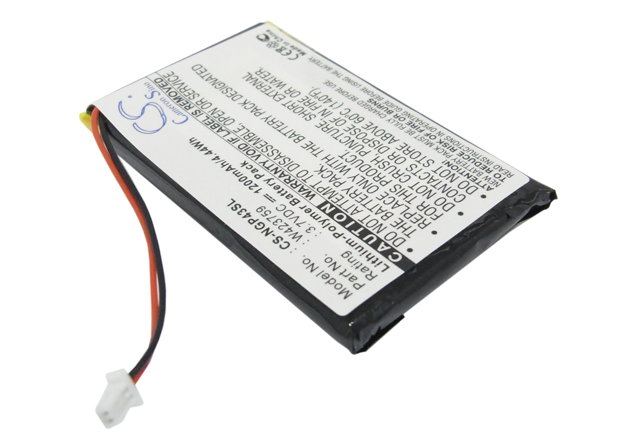 Batteri til GPS, navigasjonssystem for NavGear StreetMate GP-43