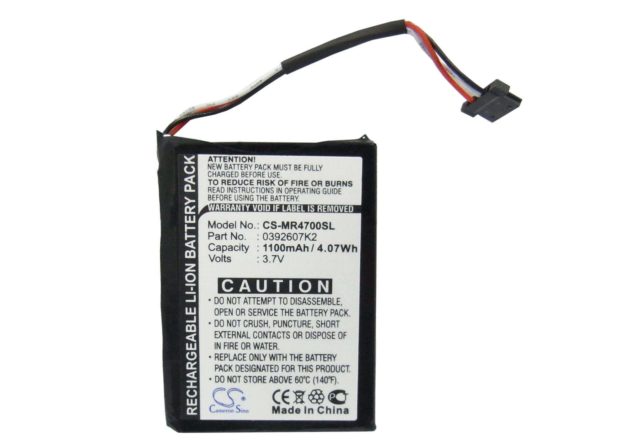 Batteri til GPS, navigasjonssystem for Magellan Maestro 4700, MA4700SGXUC
