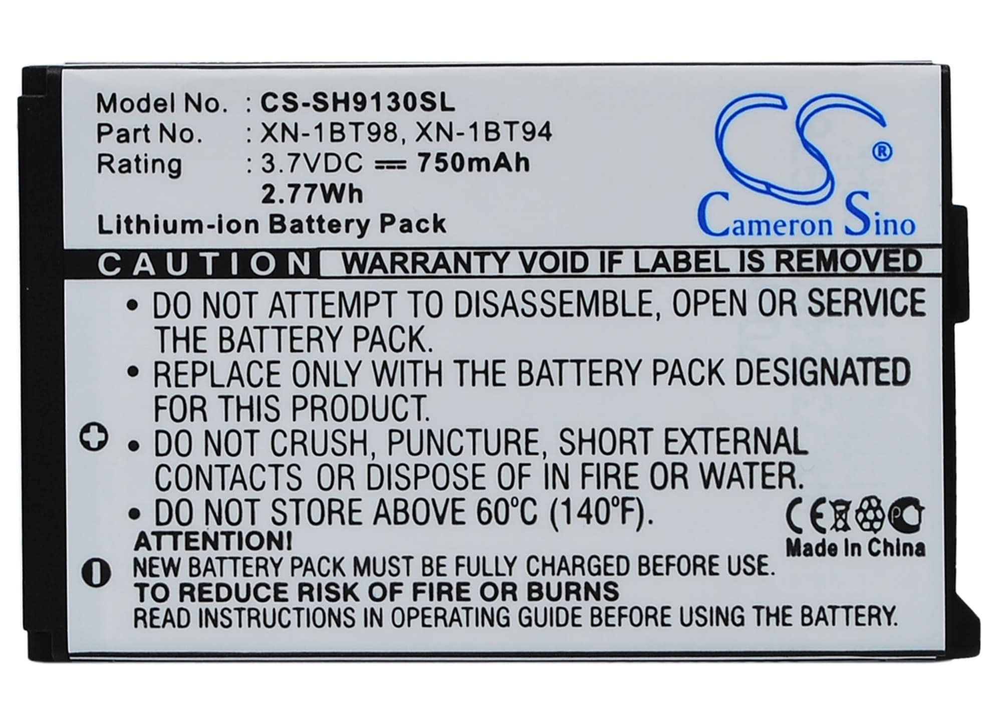 Batteri til mobiltelefon, smarttelefon for Sharp SHA 9130, SHA 9120, SH9120C m.fl.