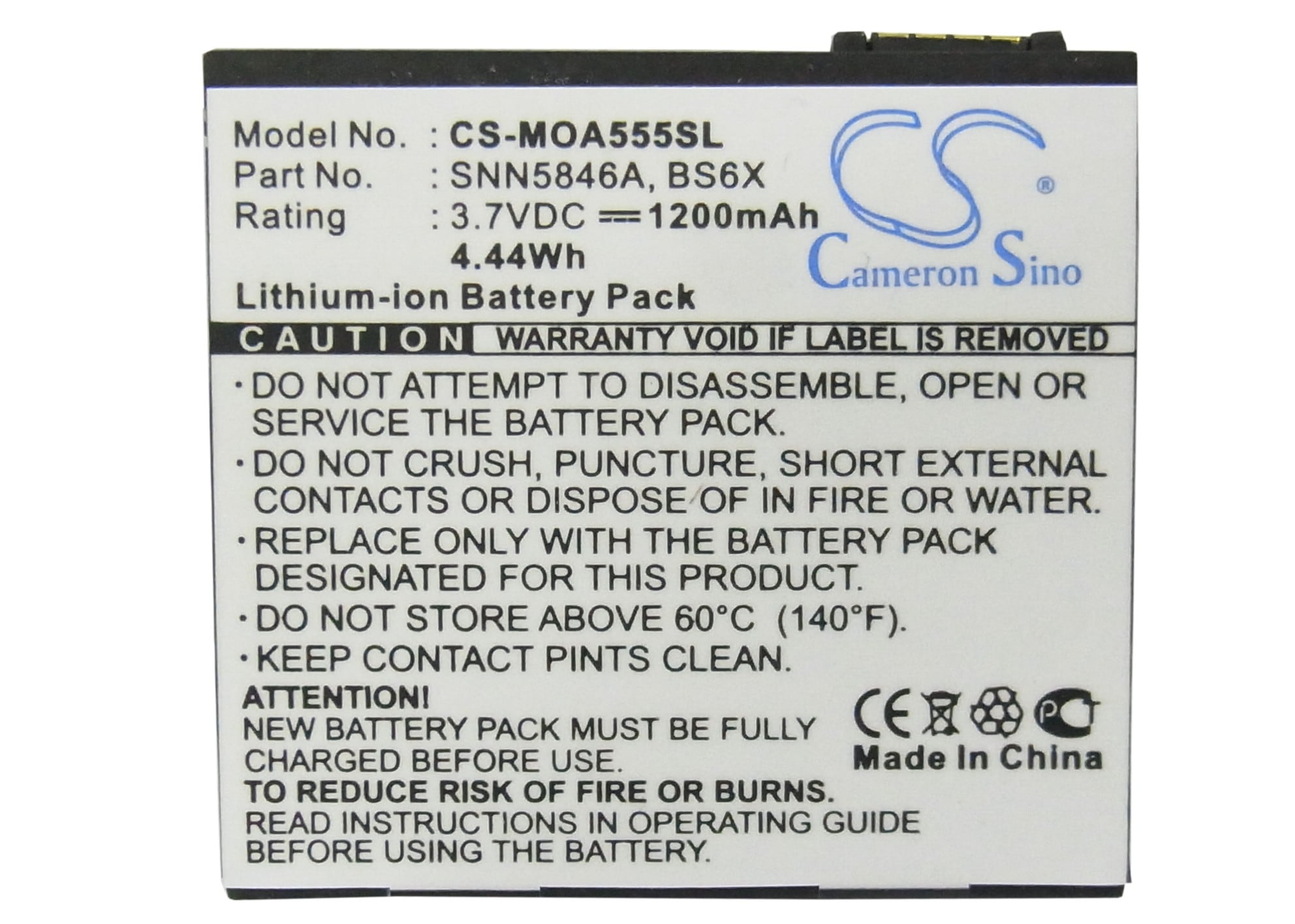 Batteri til mobiltelefon, smarttelefon for Motorola Devour A555, Calgary, XT800 m.fl.