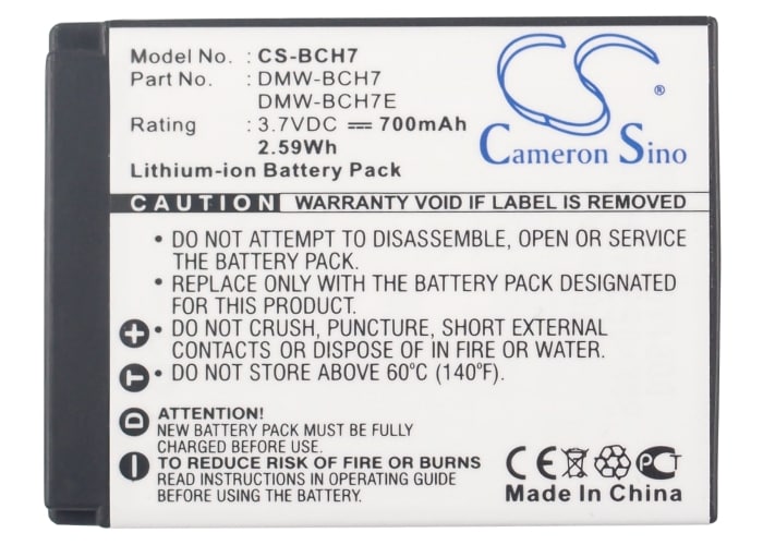 Batteri til kamera for Panasonic Lumix DMC-FP1, Lumix DMC-FP1A, Lumix DMC-FP1D m.fl.
