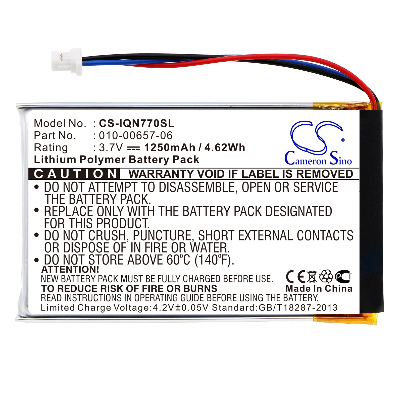Batteri til GPS, navigasjonssystem for Garmin Nuvi 770, Nuvi 770T
