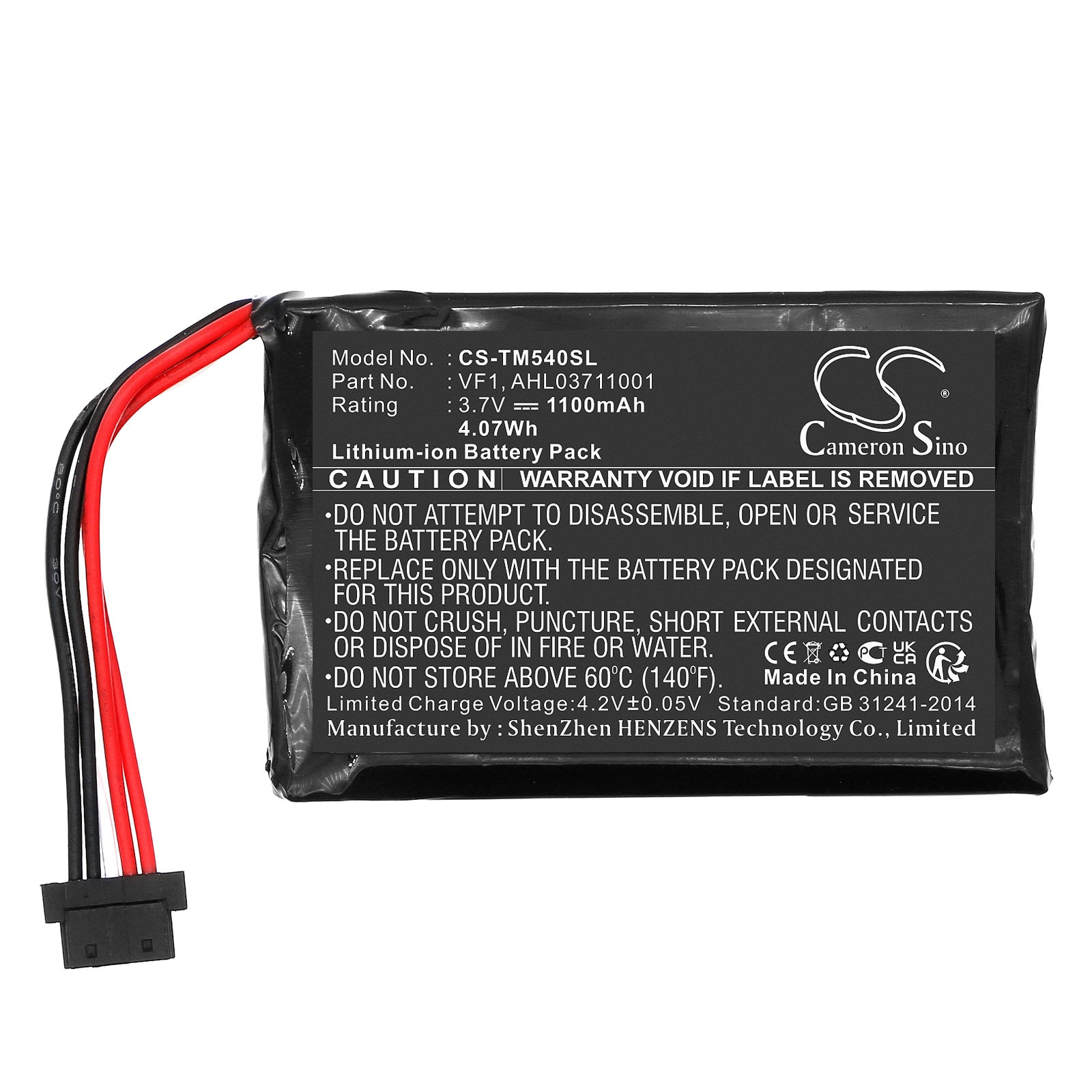 Batteri til GPS, navigasjonssystem for TomTom Go 540, Go 540 Live, 4CF5.002.00