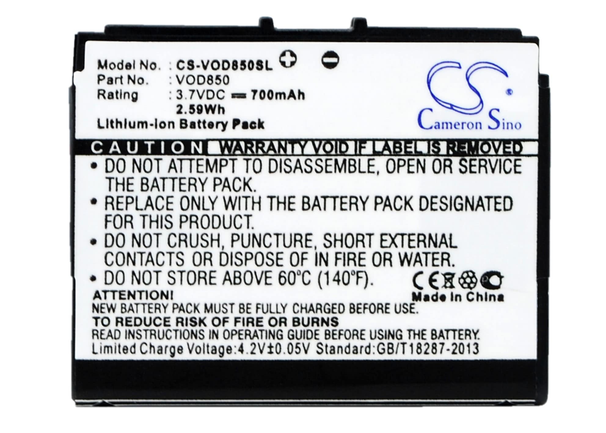 Batteri til mobiltelefon, smarttelefon for Vodafone 850, VF850