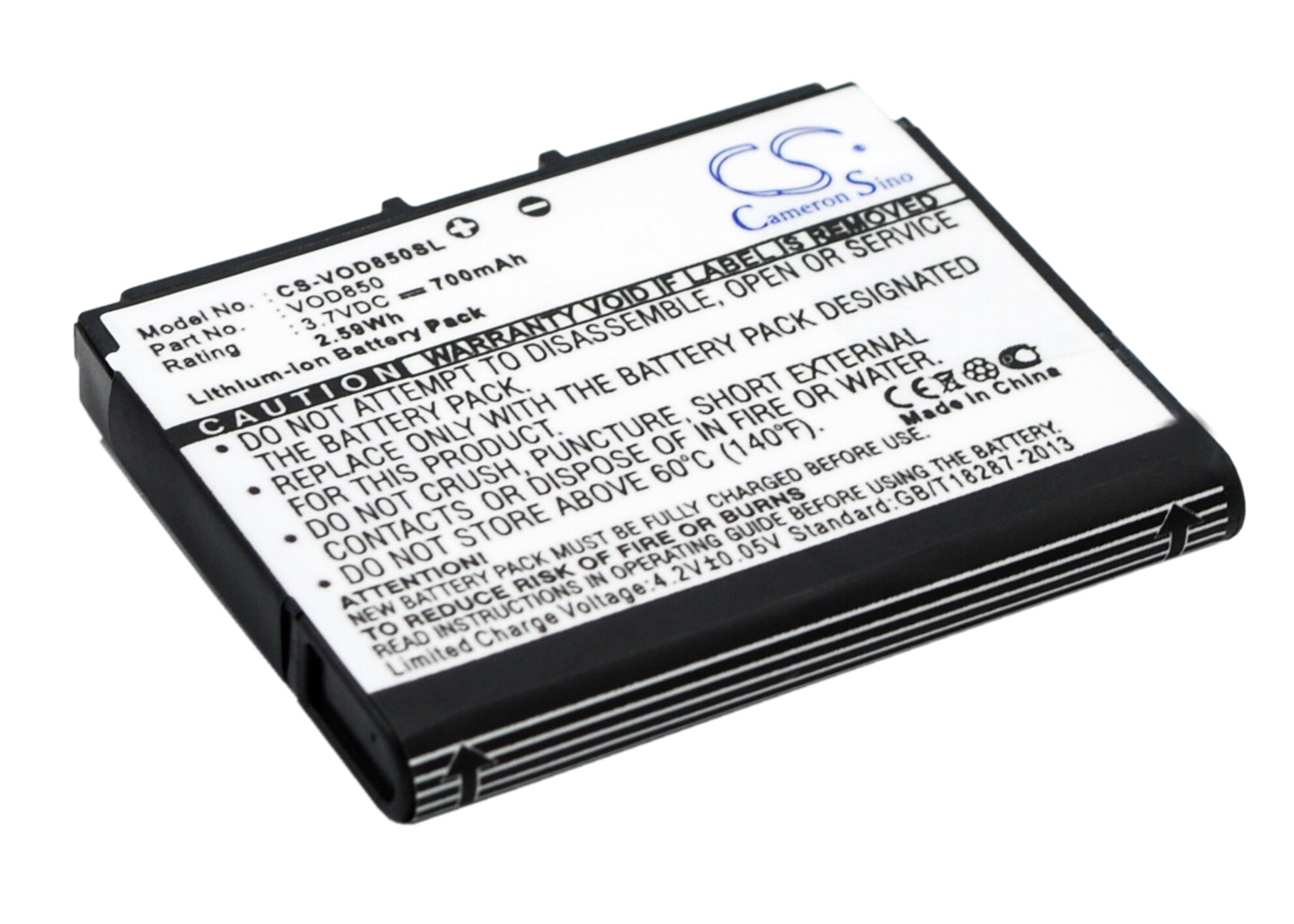 Batteri til mobiltelefon, smarttelefon for Vodafone 850, VF850