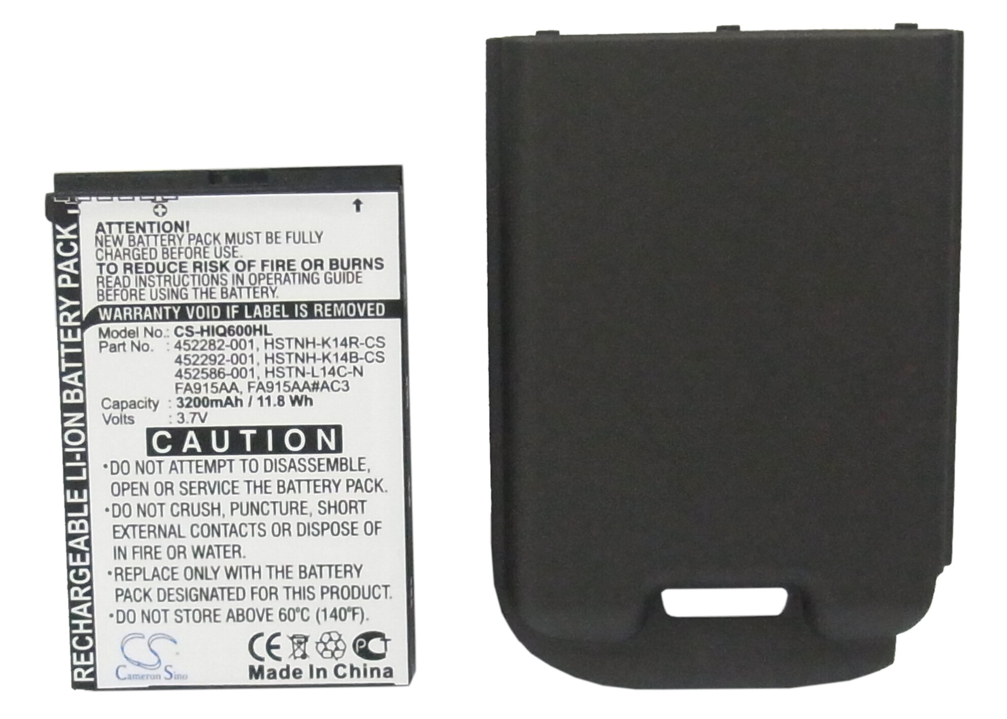 Batteri til mobiltelefon, smarttelefon for HP iPAQ 600, iPAQ 610, iPAQ 610c m.fl.