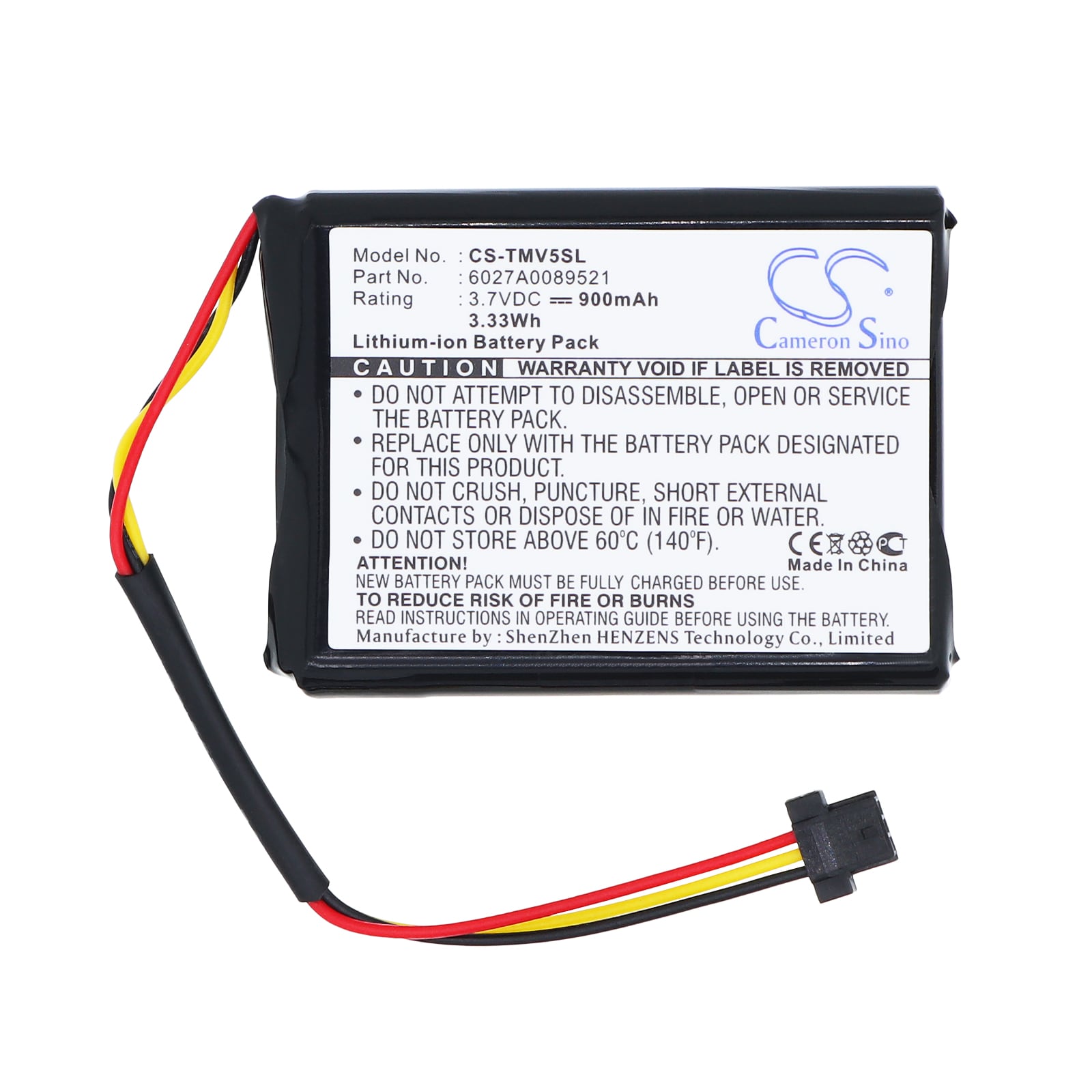 Batteri til GP, navigasjonssystem for TomTom ONE IQ, V5, 4EK0.001.01