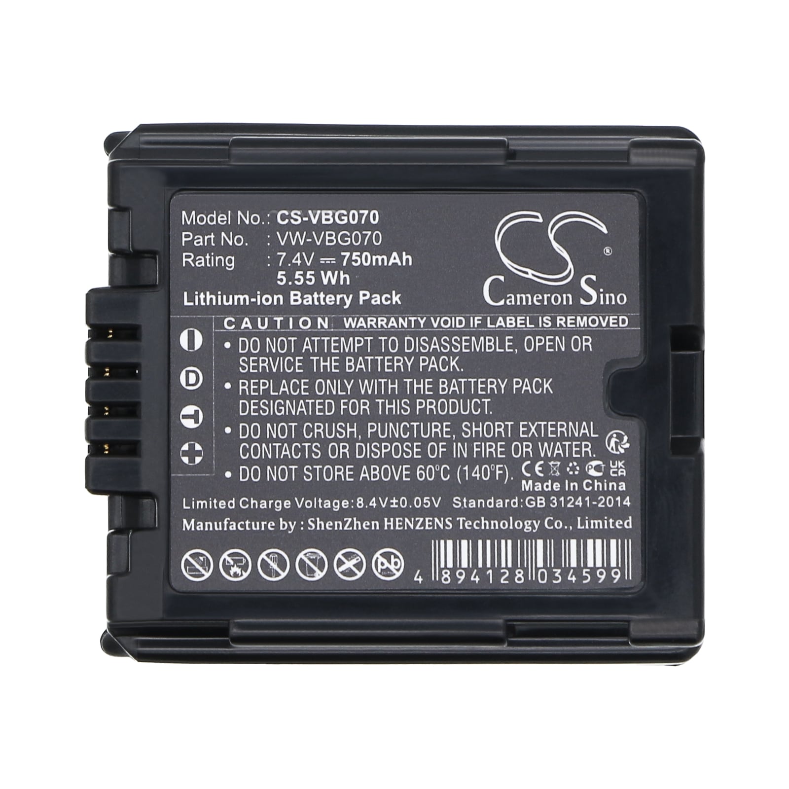 Batteri til kamera for Panasonic HDC-SD9, HDC-HS9, HDC-SD5 m.fl.
