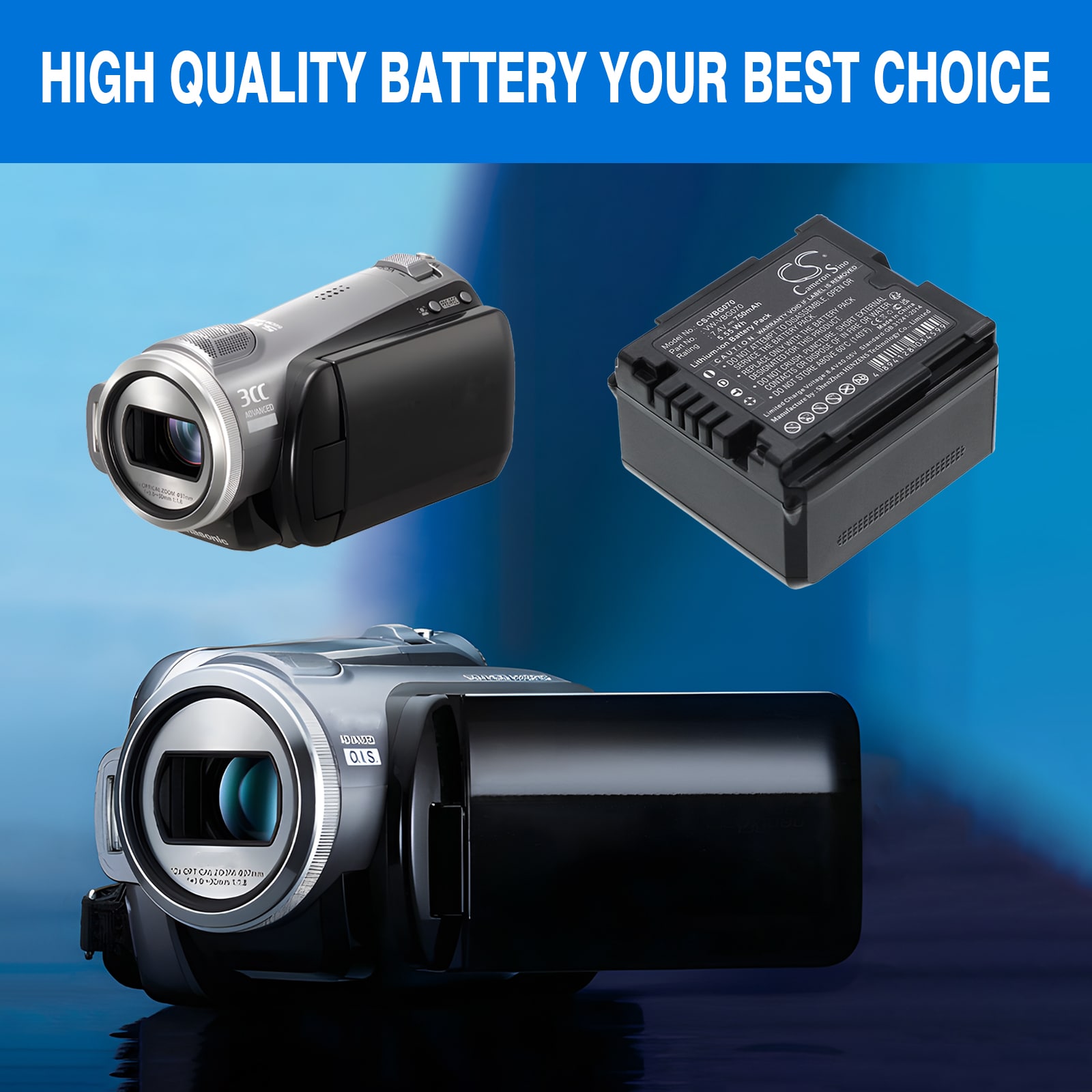 Batteri til kamera for Panasonic HDC-SD9, HDC-HS9, HDC-SD5 m.fl.