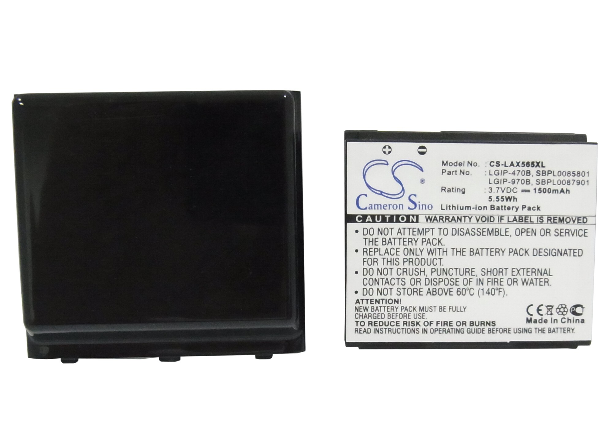 Batteri til mobiltelefon, smarttelefon for LG AX565, UX565, LX570 m.fl.
