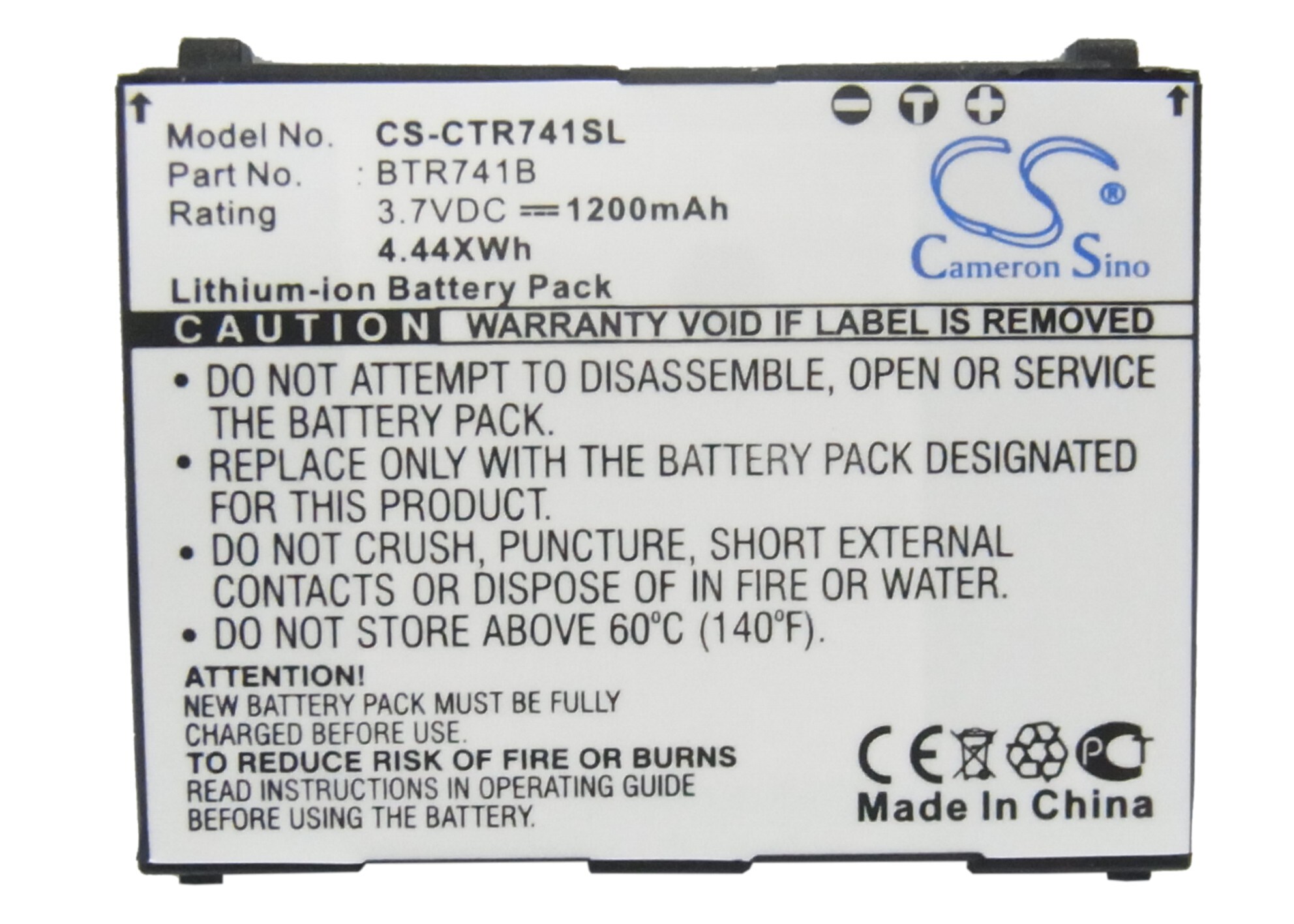 Batteri til mobiltelefon, smarttelefon for Casio GzOne Brigade, GzOne Brigade C741
