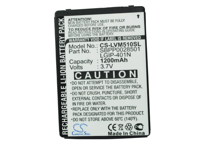 Batteri til mobiltelefon, smarttelefon for LG Touch LN510, Rumor Touch, VM510 m.fl.