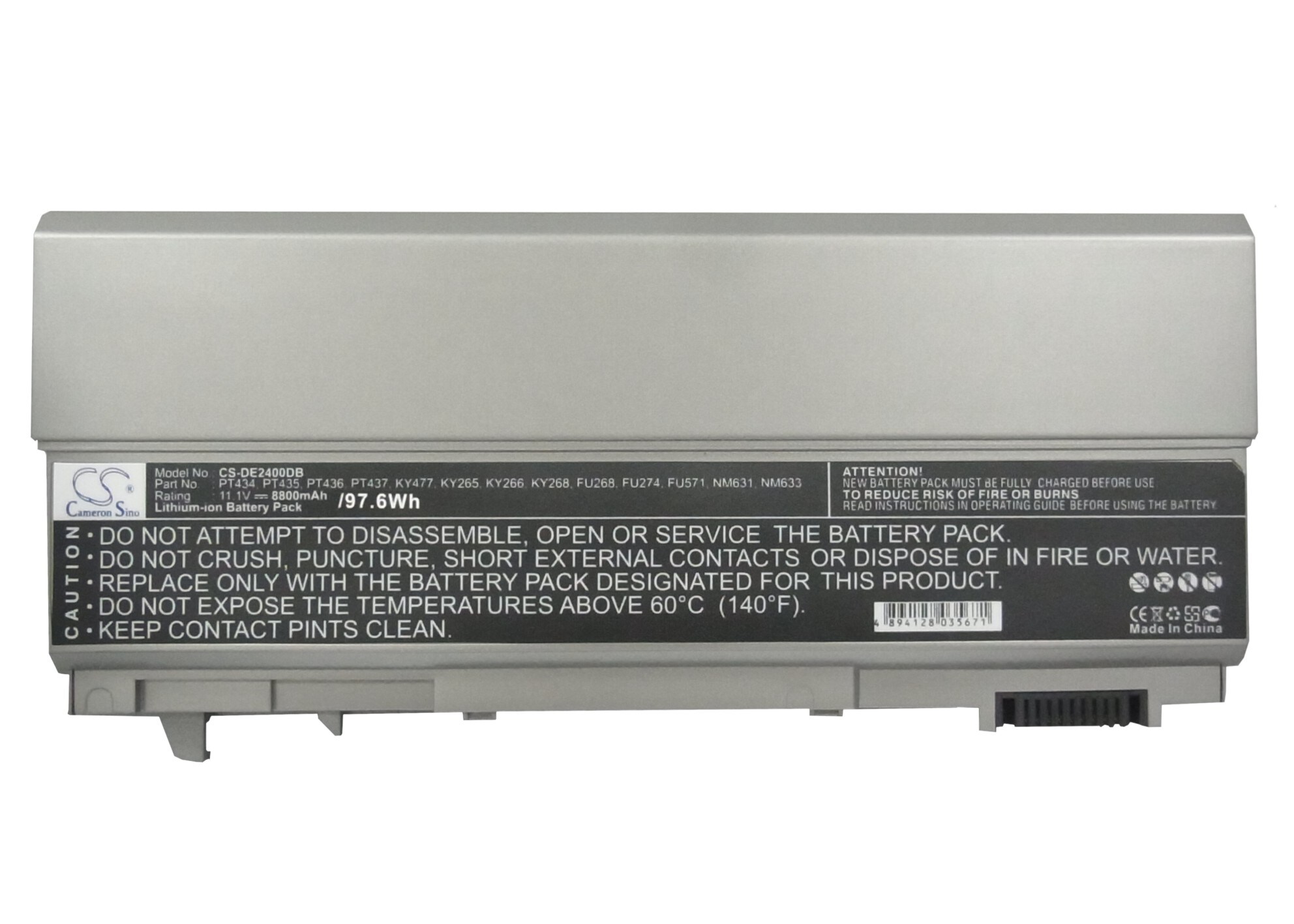 Batteri til bærbar PC, notatbok for Dell Latitude 6400 ATG, Latitude E6400 m.fl.