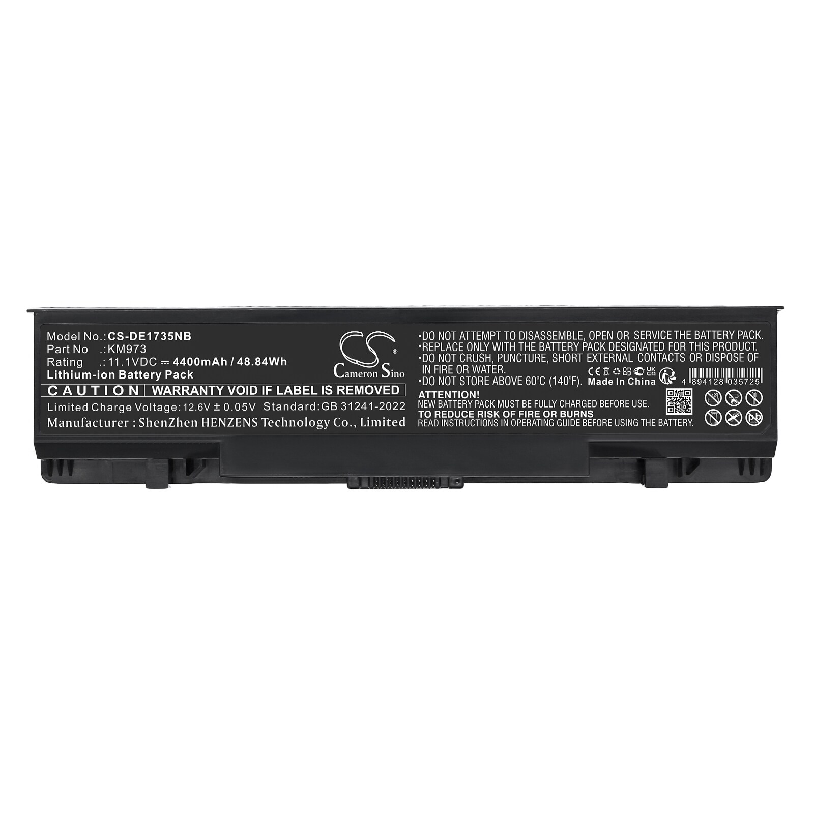 Batteri til bærbar PC, Dell Studio 1735, Studio 1736, Studio 1737