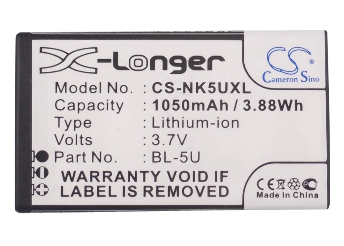 Batteri til mobiltelefon, smarttelefon for Nokia 8800E, 8900E, 8900i
