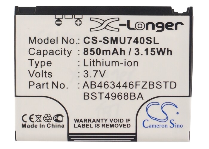Batteri til mobiltelefon, smarttelefon for Samsung SCH-U740, SCH-U740 Alias, SCH-U740PP