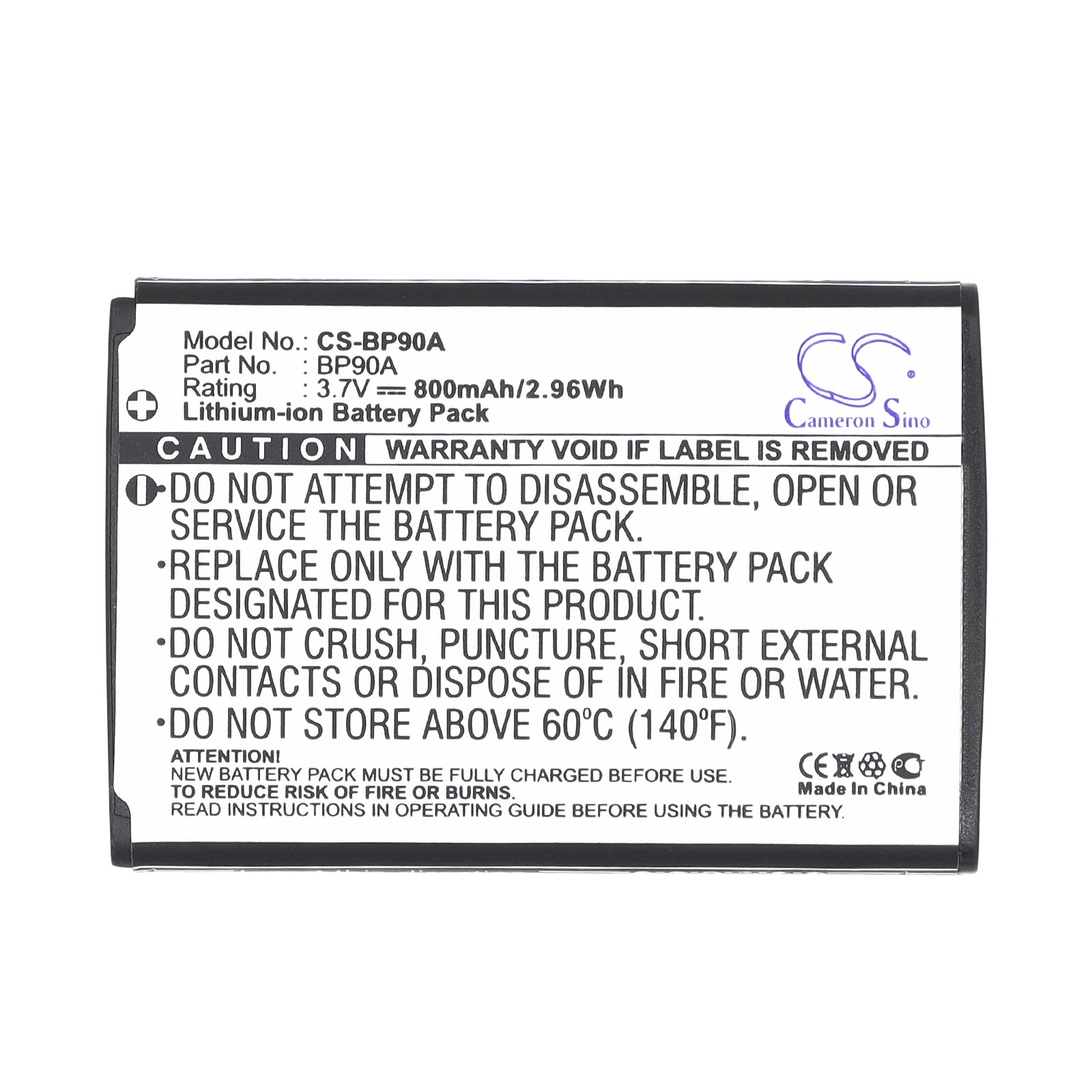 Batteri til kamera for Samsung HMX-E10WP, HMX-E10BP, HMX-E100P m.fl.