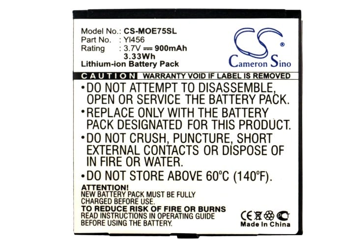 Batteri til mobiltelefon, smarttelefon for Motorola VE75