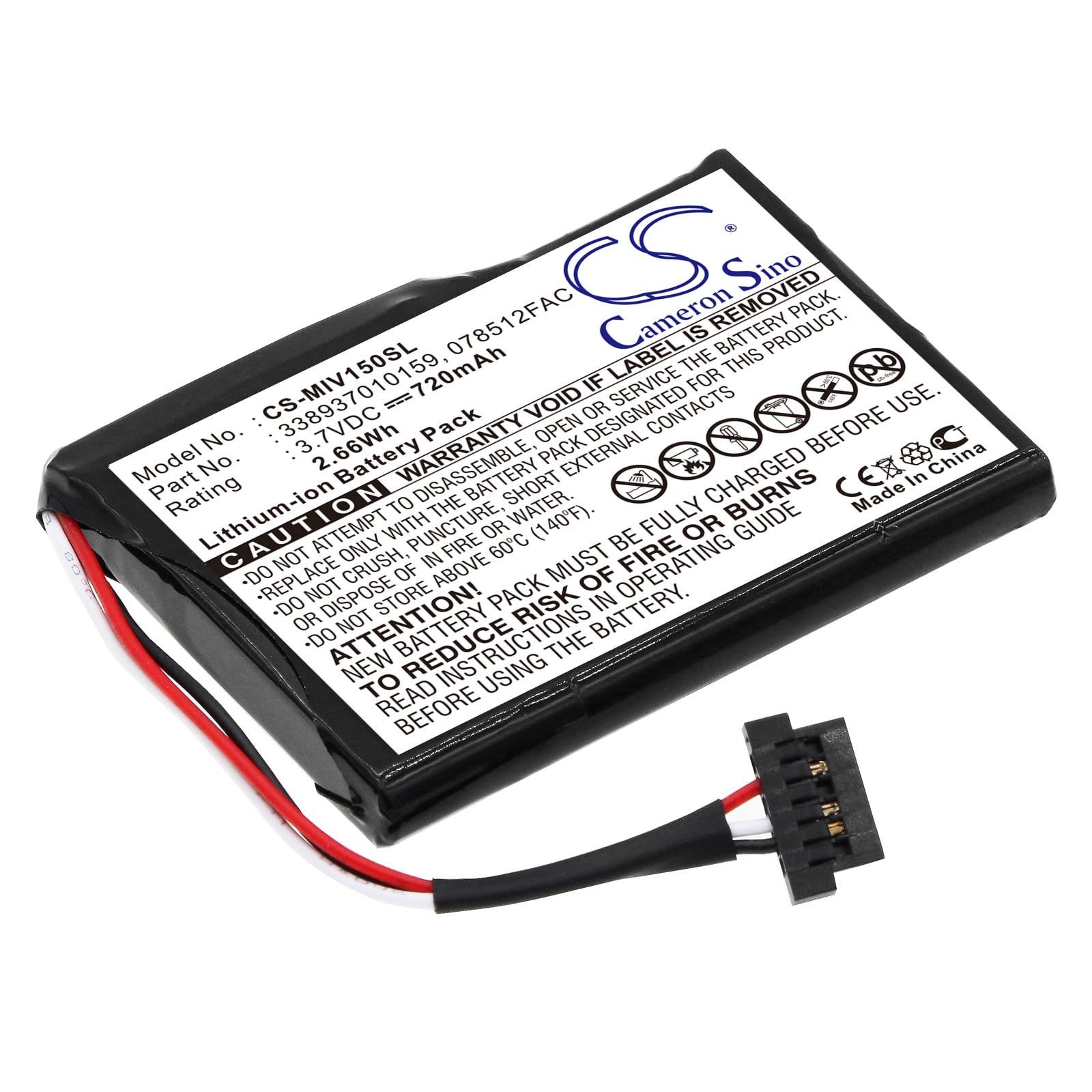 Batteri til GP, navigasjonssystem for Mitac Mio Moov 150