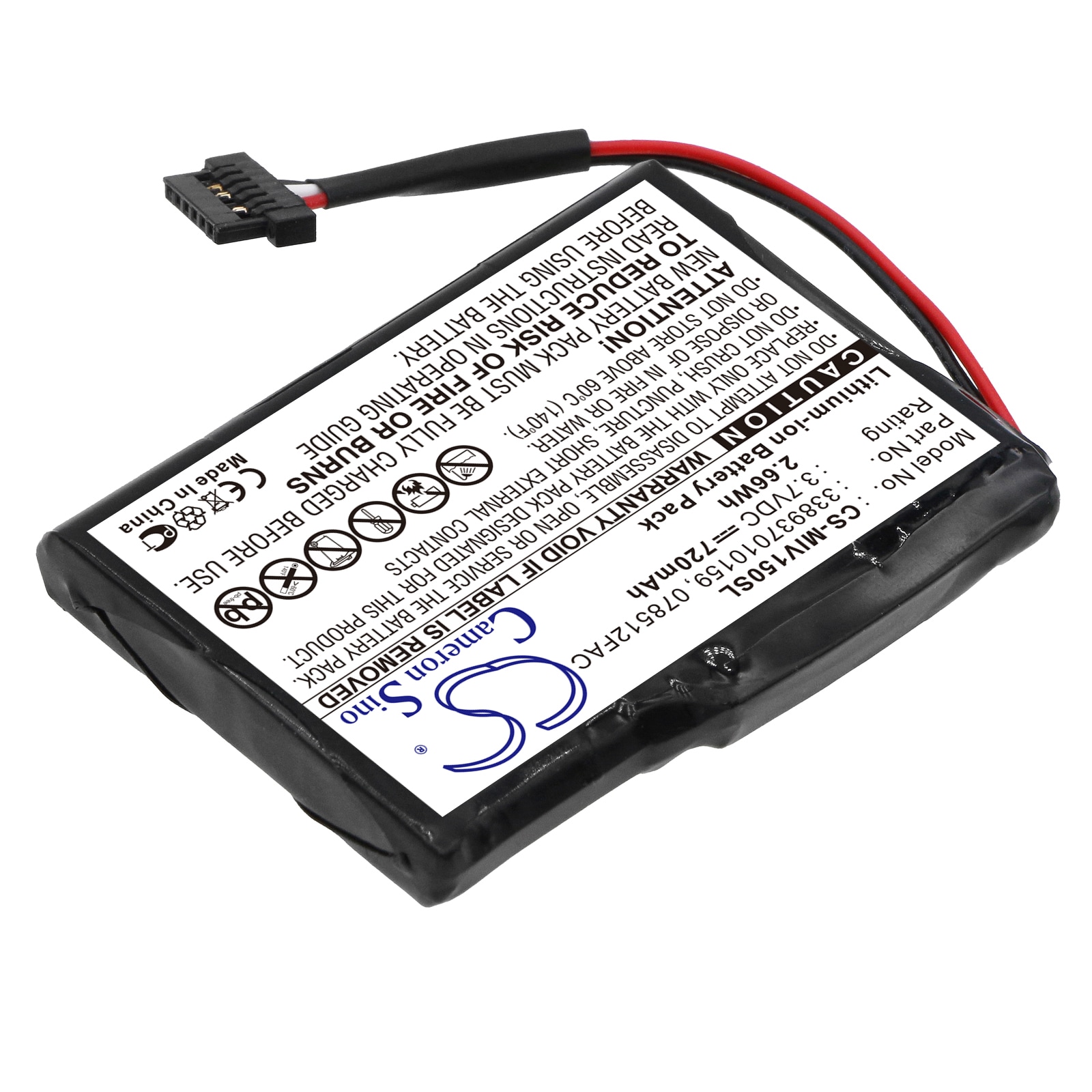 Batteri til GP, navigasjonssystem for Mitac Mio Moov 150