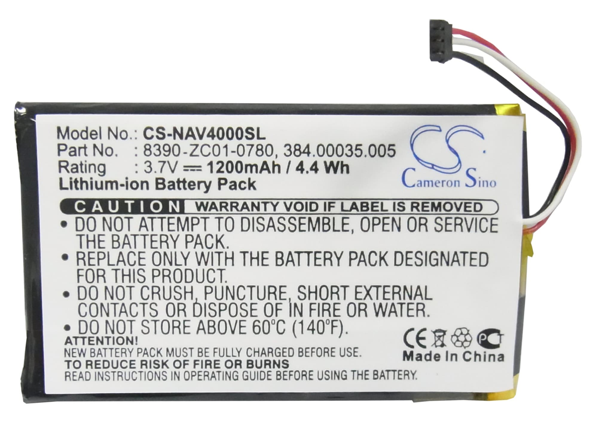 Batteri til GPS, navigasjonssystem for Navigon 40 Easy, 40 Plus, 40 Premium