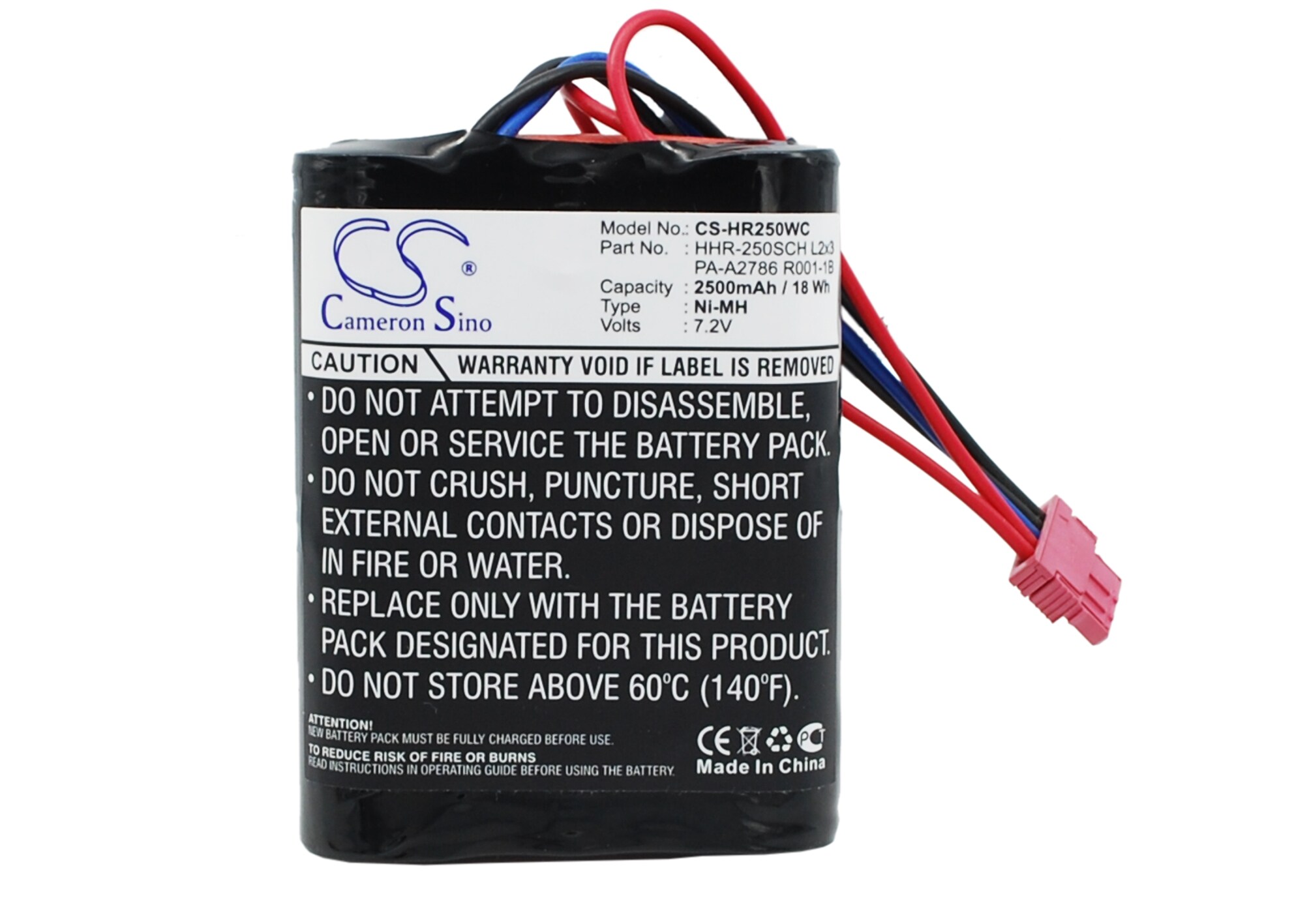 Batteri til kjøretøy for Panasonic HHR-250SCH L2x3, PA-A2786 R001-1B