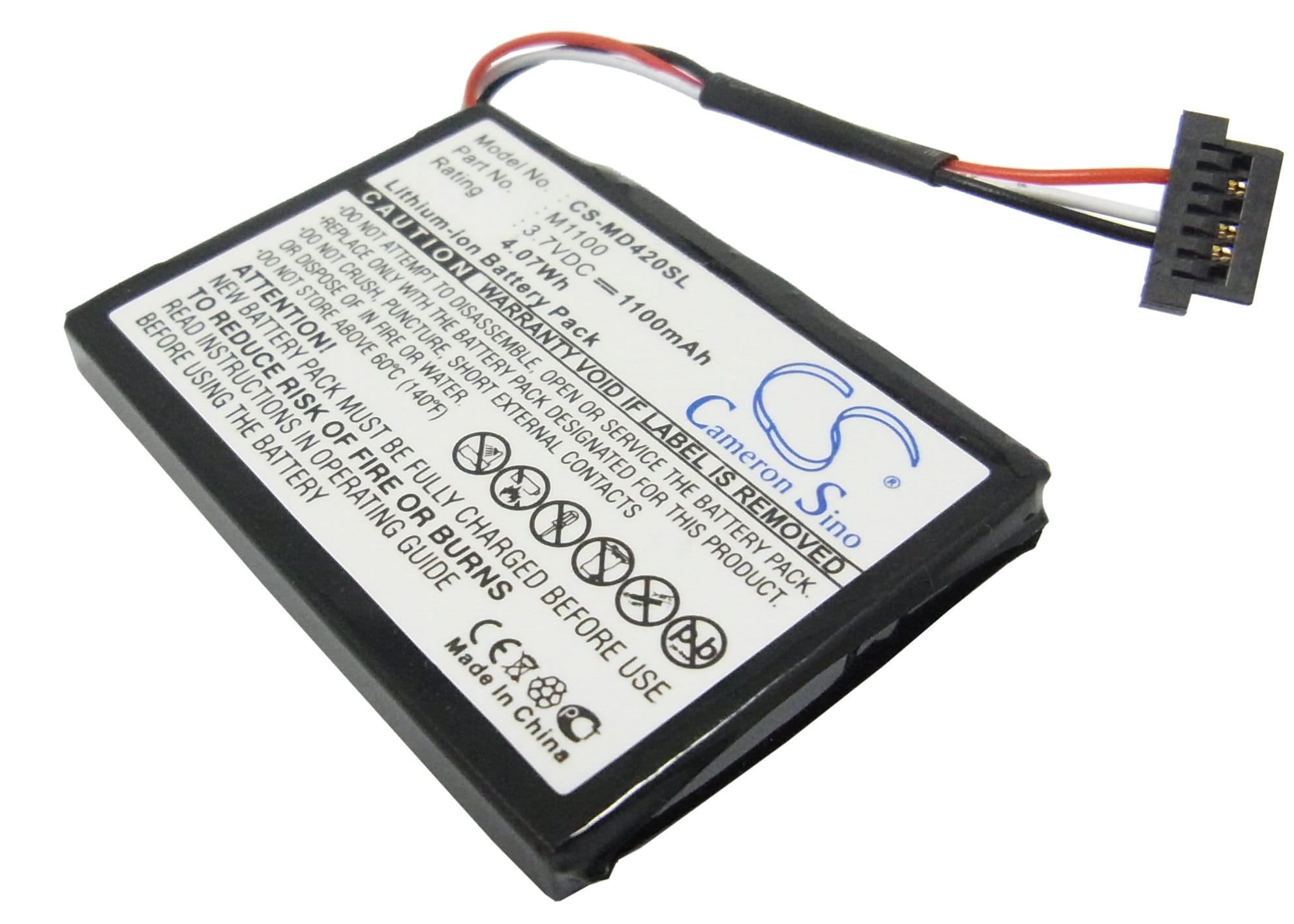Batteri til GPS, navigasjonssystem for Medion GoPal E4240, GoPal E4230, GoPal E4245