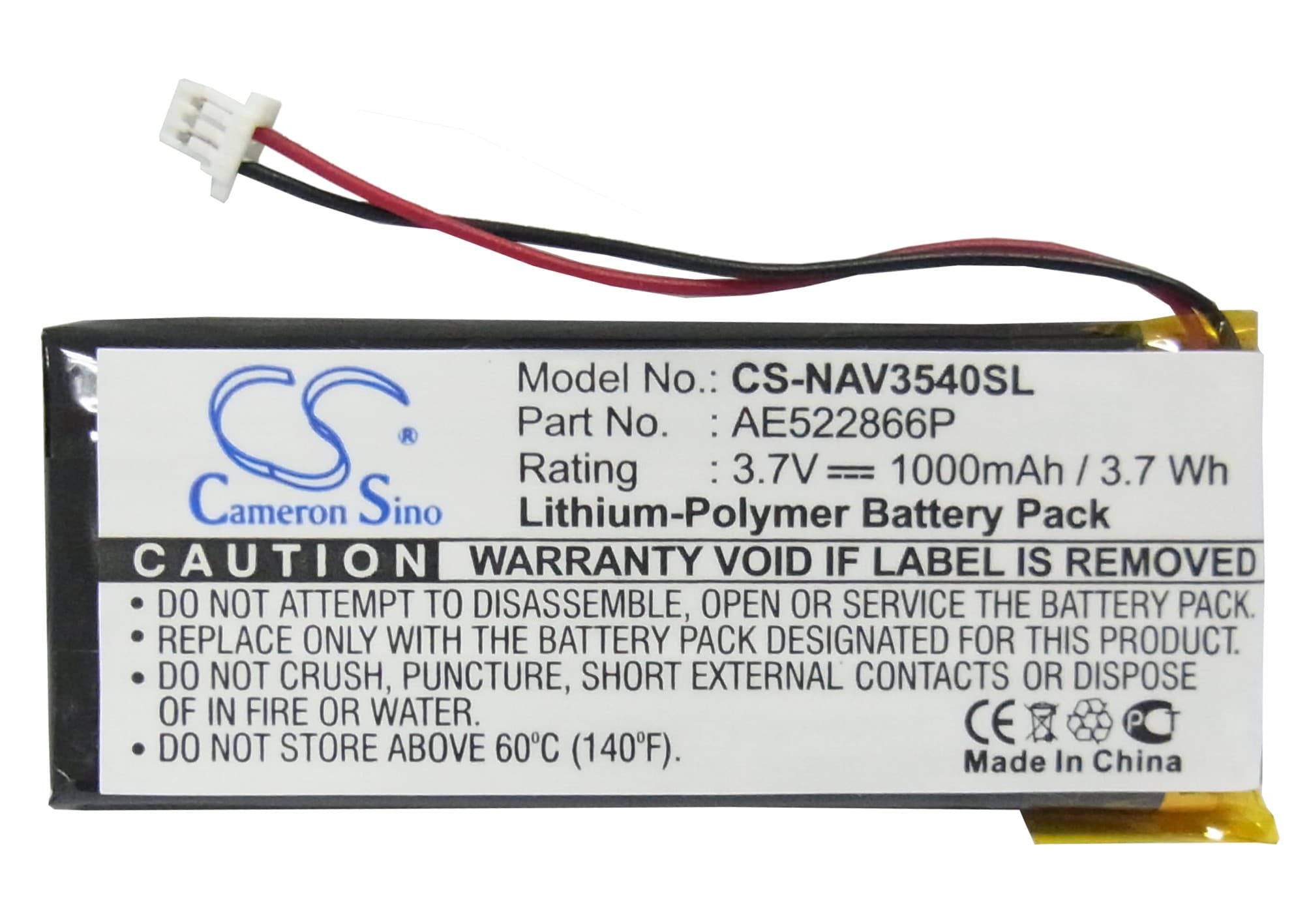 Batteri til GP, navigasjonssystem for Navigon Skyway NAVI-3540
