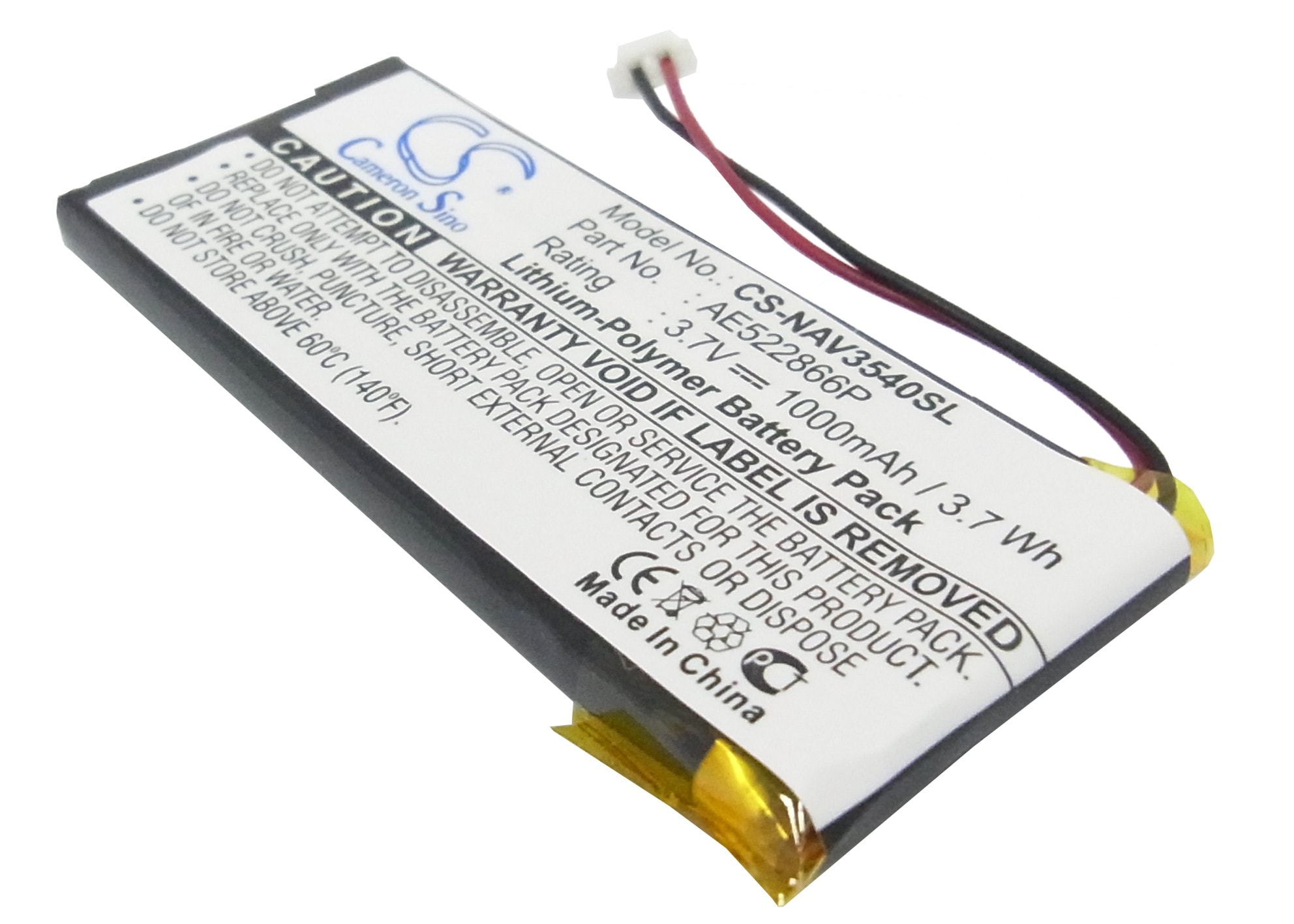 Batteri til GP, navigasjonssystem for Navigon Skyway NAVI-3540