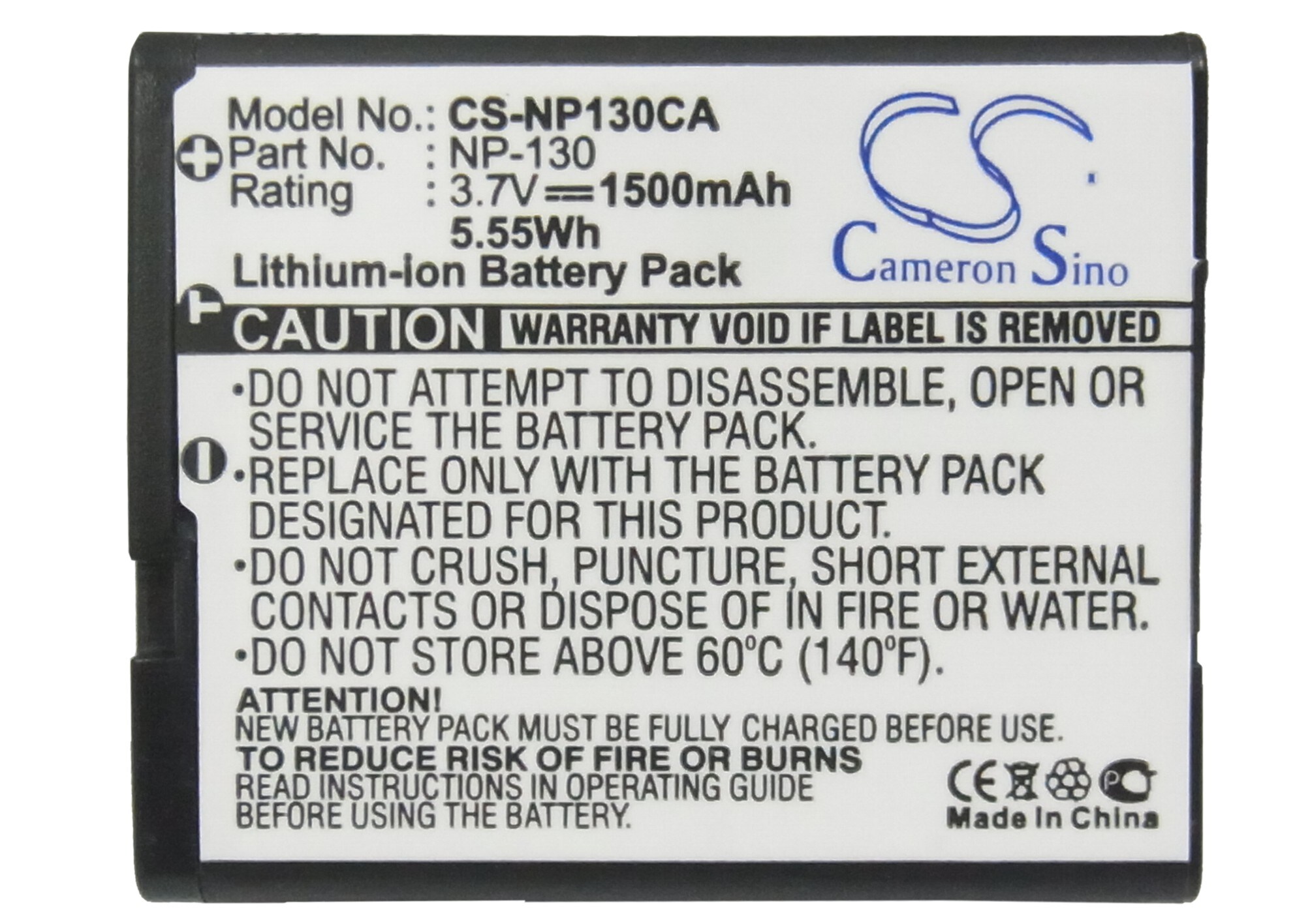 Batteri til kamera for Casio Exilim EX-H30, EX-ZR100, Exilim EX-H30BK m.fl.