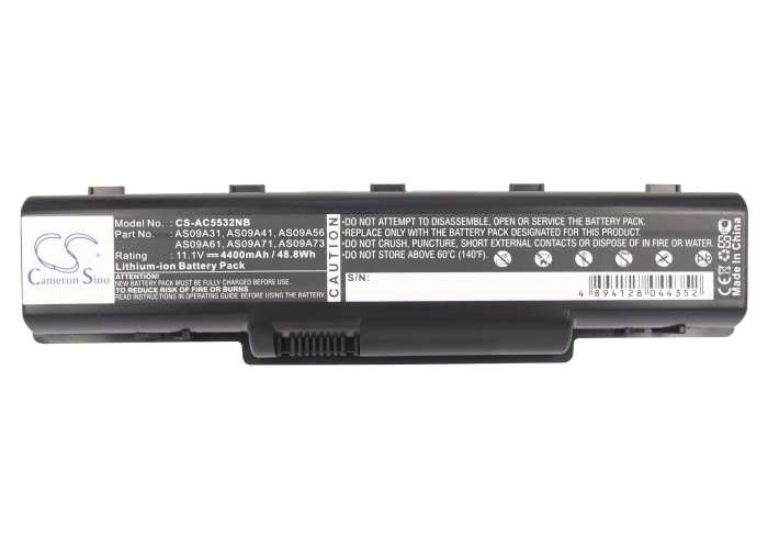 Batteri til bærbar PC, til Acer Aspire 4732, Aspire 5516, Aspire 5517 m.fl.