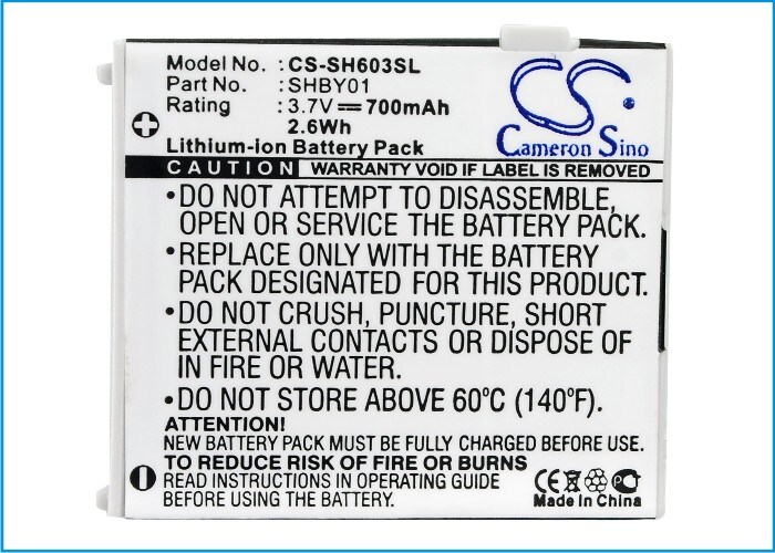 Batteri til mobiltelefon, smarttelefon for Sharp V603SH