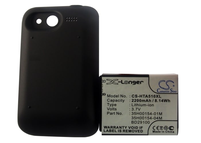 Batteri til mobiltelefon, smarttelefon for HTC Wildfire S, PG76100, A510e m.fl.