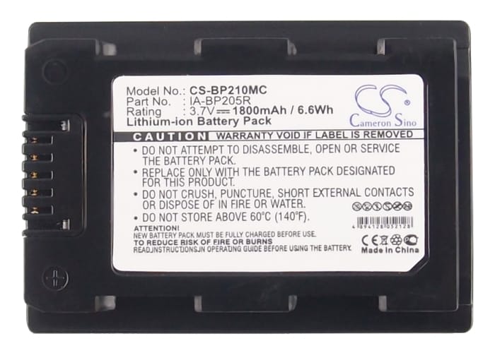 Batteri til kamera for Samsung SMX-F50, HMX-F50BN, SMX-F50BP m.fl.