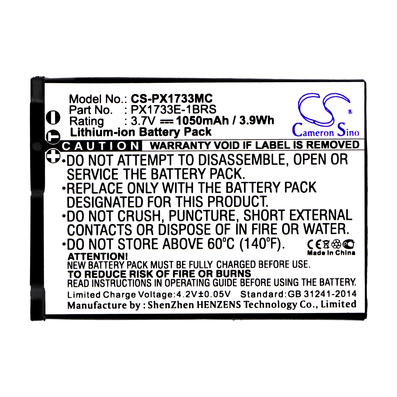 Batteri til kamera for Toshiba Camileo S30, Camileo S30 HD, PA3893U-1CAM